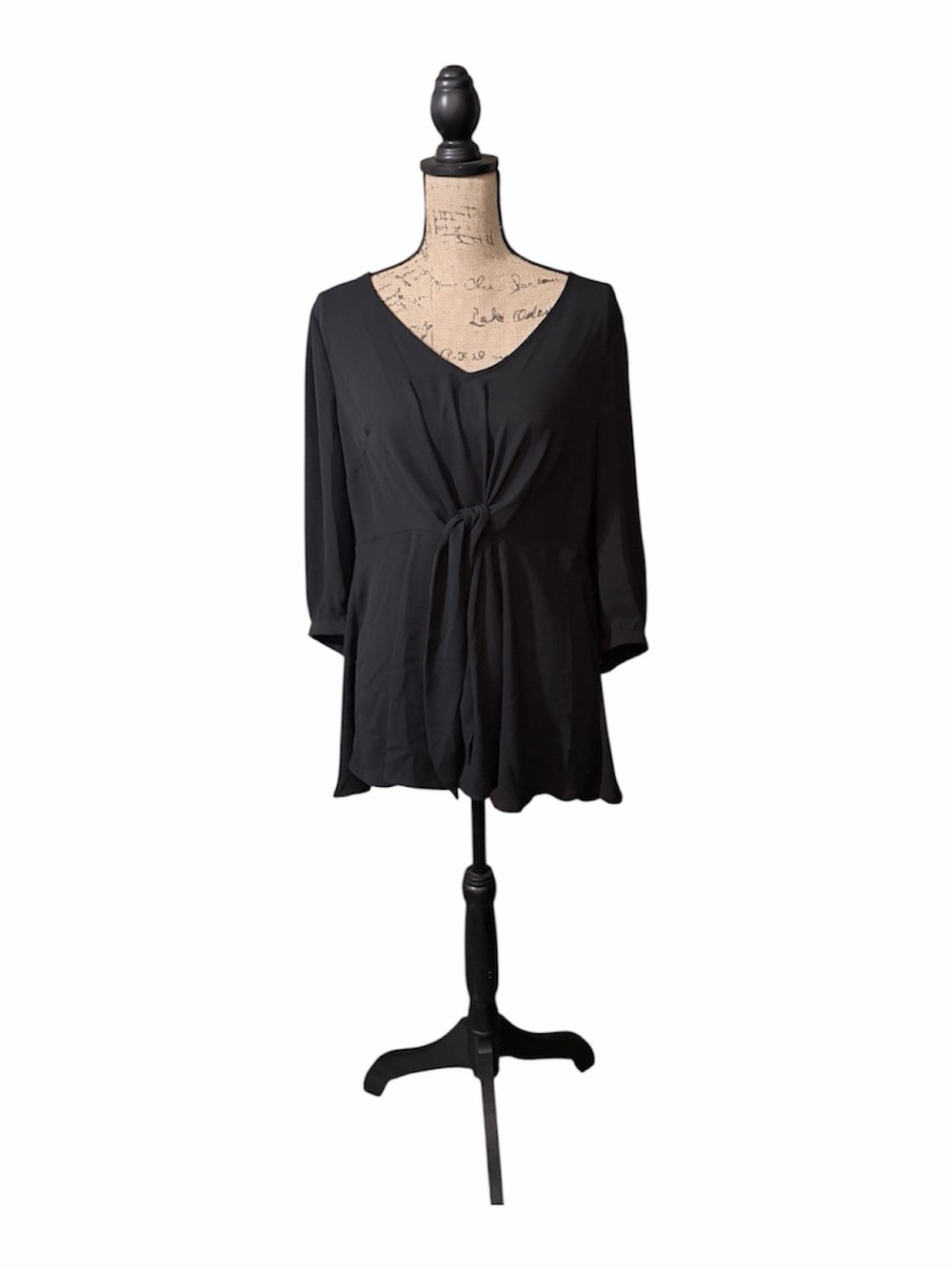 torrid Black V-Neck Tie-Front Tunic